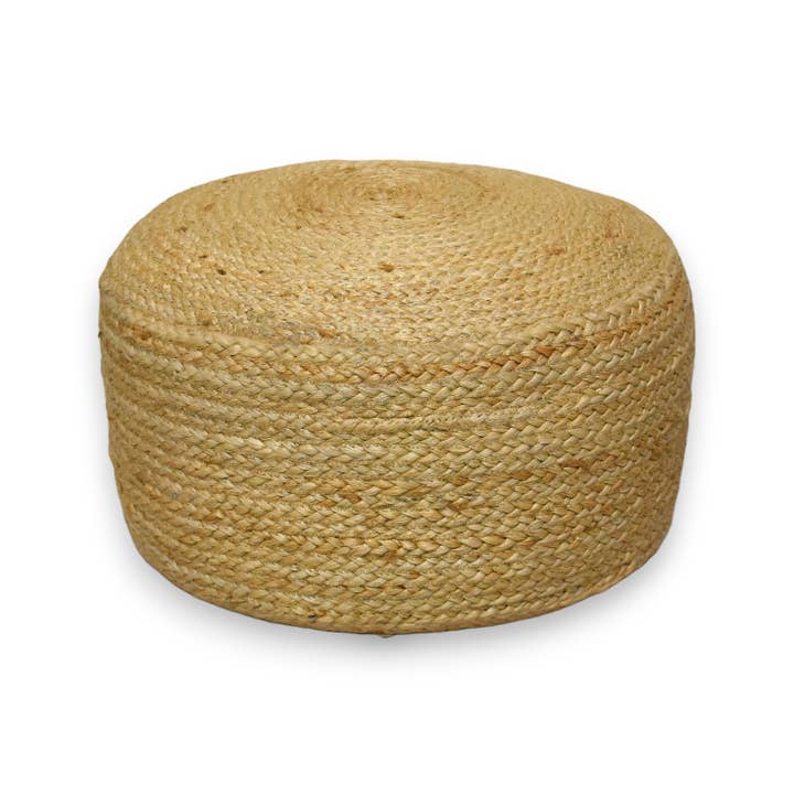 absolutely natural lifestyle – wholesale Pouf – Jute Round Braided Pouffe1