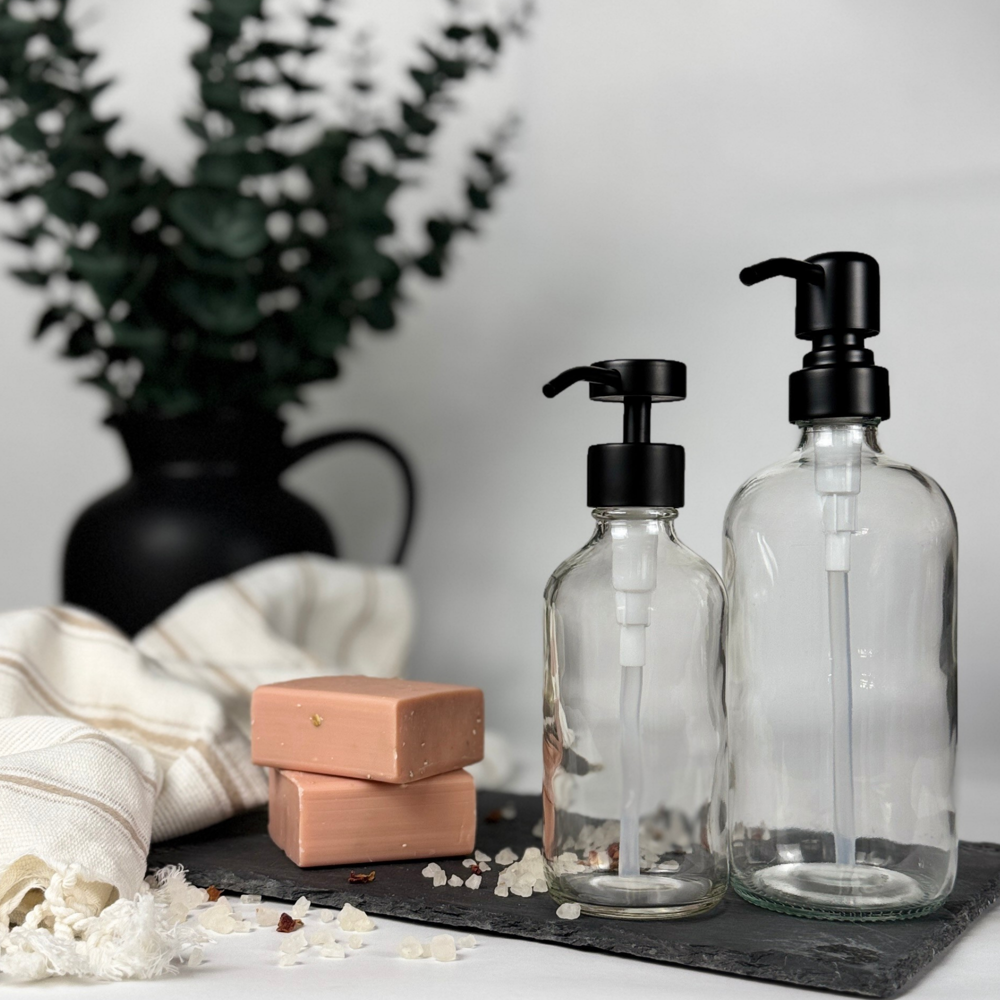 Blush Apothecary – wholesale Soap dispenser – Clear Glass Dispenser Bottle | 8 or 16-ounce0