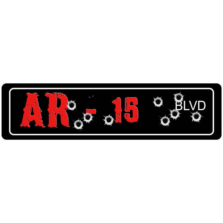 BMS BIZ - Wholesale Sign - AR 15 Asult rifle Street Metal Tin Sign 4"x18"