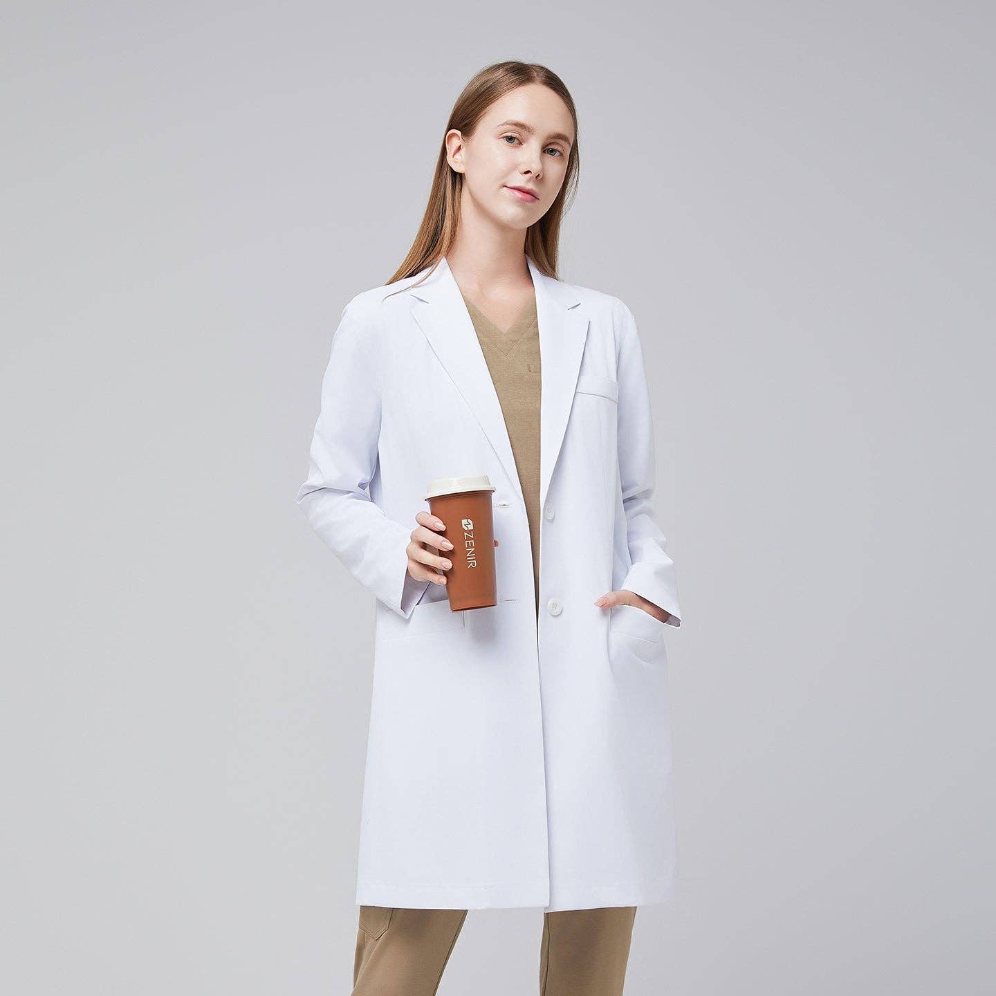 White Zenir |  W-Long Lab Coat LCW-10 for wholesale on Faire0
