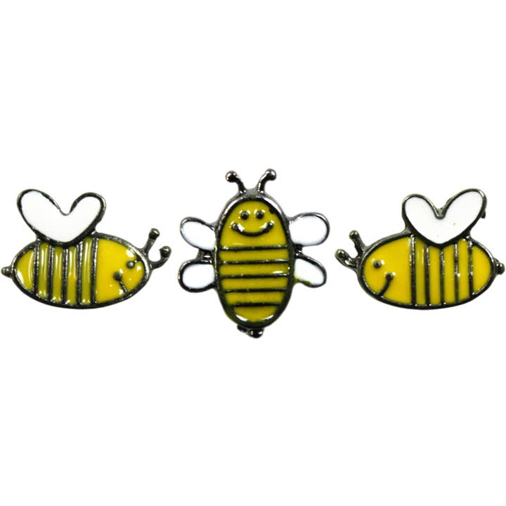 Square Deal Recordings & Supplies – wholesale Lapel pin/button – Enamel Pin - Bee - Smiling Trio