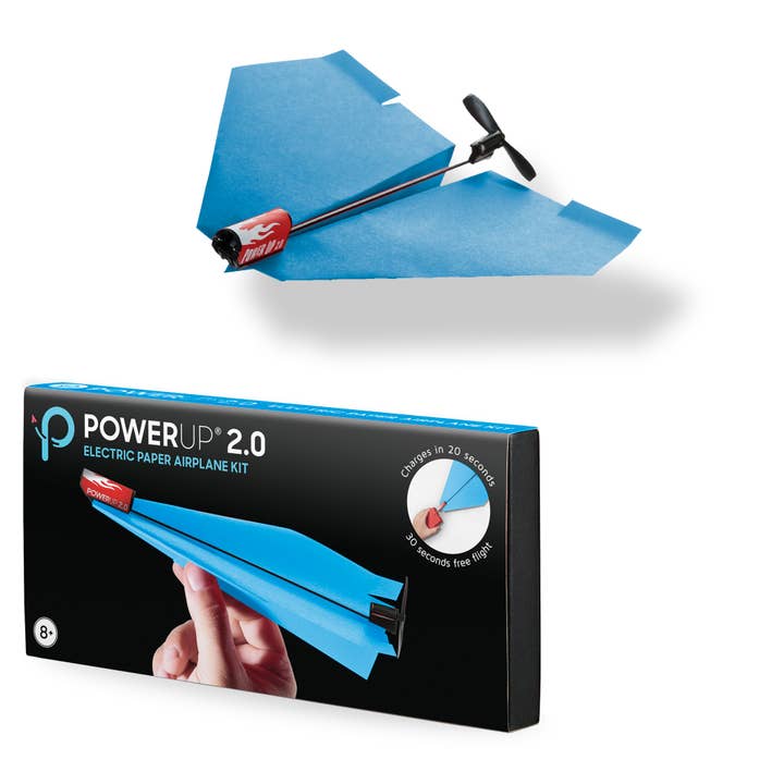PowerUp Toys – Großhandel Spielzeugflugzeug – Kinder – POWERUP 2.0 Umbausatz für Papierflugzeuge — Blau — Nachfüllpack