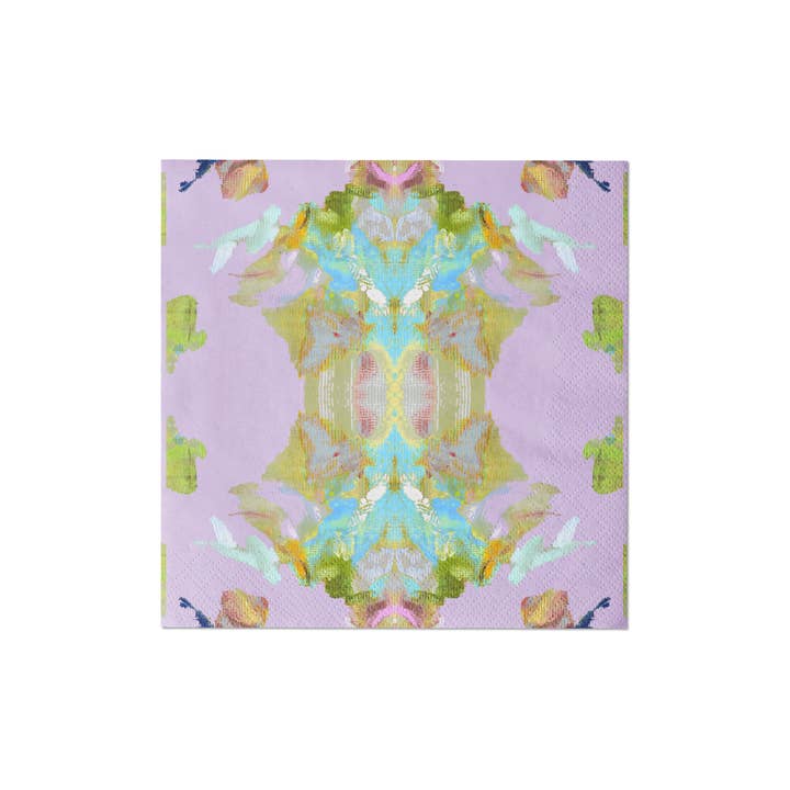 Laura Park Designs - Wholesale Disposable Napkin - Stained Glass Lavender Cocktail Napkins