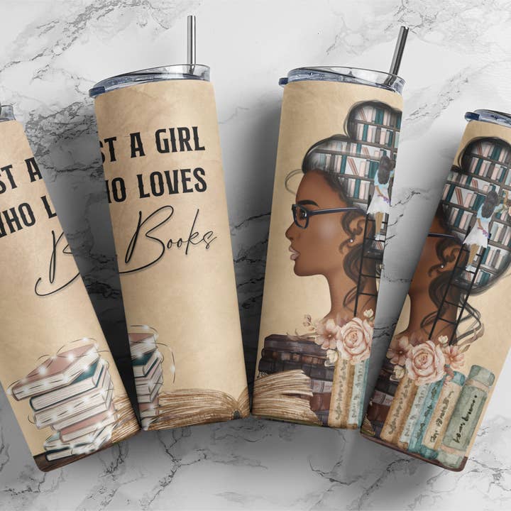20 Ounce Tumbler~ Just a girl who loves books for wholesale by Paxton's One Stop Shop LLC