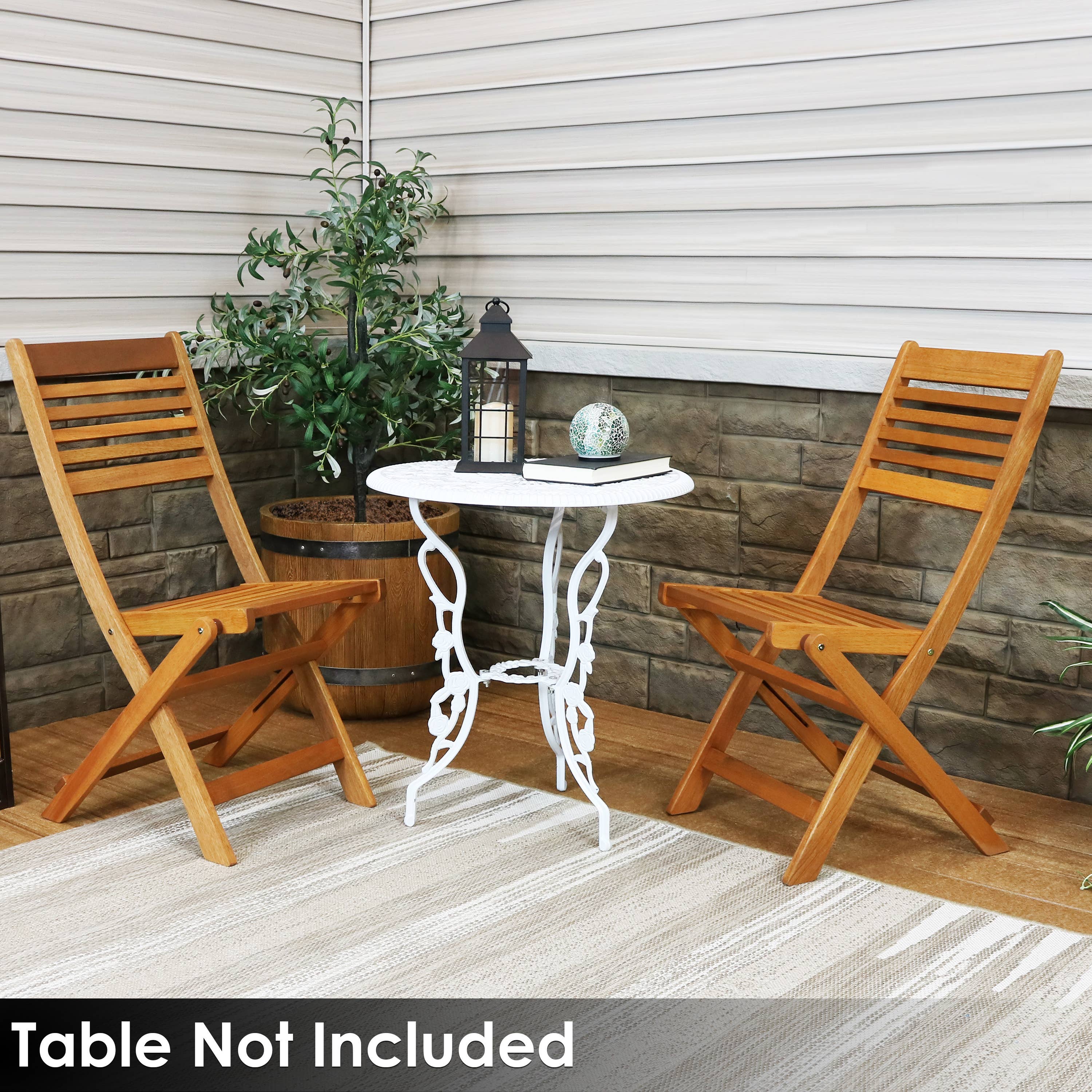 Sunnydaze Decor - Wholesale Patio Chair - Meranti Wood Folding Patio Dining Chair - Set of 211