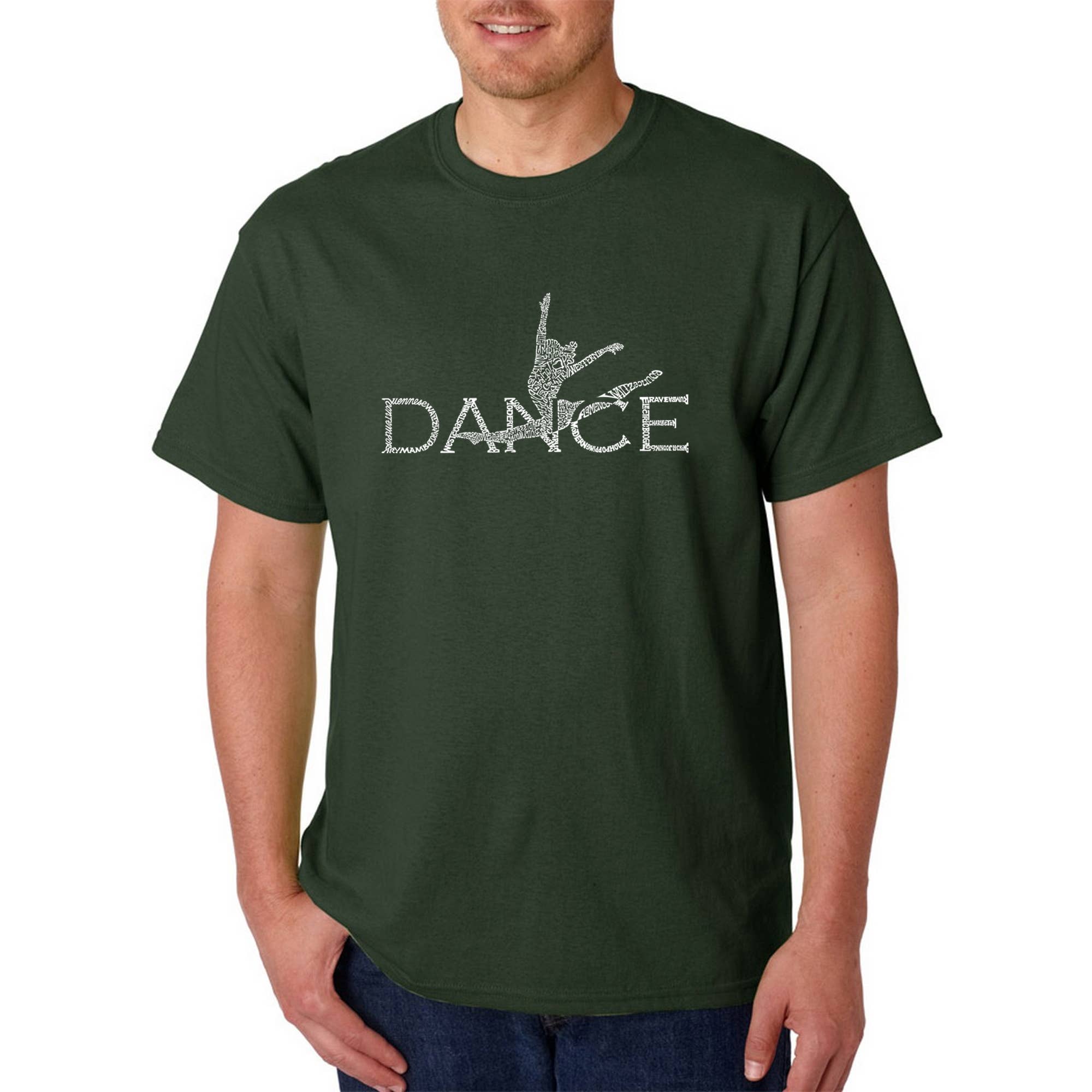 LA Pop Art - Wholesale Screen Printed T-Shirt - Men's - LA Pop Art Men's Word Art T-shirt - Dancer4