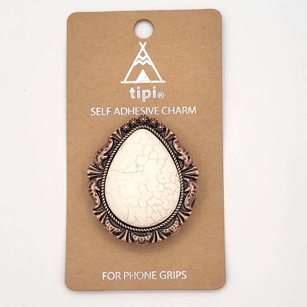 anbfashion - Wholesale Phone Grip - TEARDROP CONCHO GEMSTONE FRAMED PHONE GRIP CHARM1