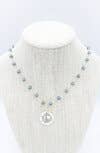 Vanessa Piche - Wholesale Beaded/Pearl Necklace - Black Pearl Chain Silver Compass Chain - 24 Inch1