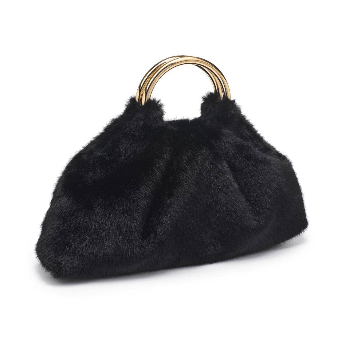MiMi Wholesale - Wholesale Clutch Bag - Women's - 28823F Faux Fur Clutch Bag With Ring Handle10