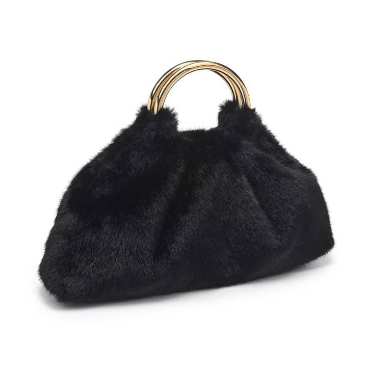 MiMi Wholesale - Wholesale Clutch Bag - Women's - 28823F Faux Fur Clutch Bag With Ring Handle10