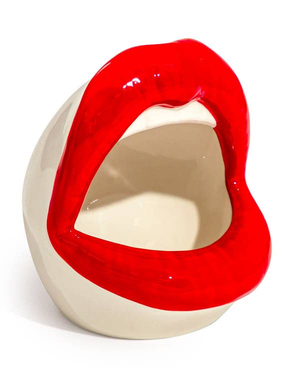 McGowan & Rutherford Ltd - Wholesale Decorative Jar - Ceramic Open-Mouthed Red Lips Storage Jar1