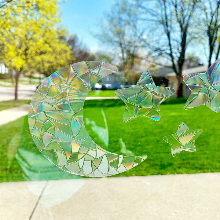 Simply Livy - Wholesale Suncatcher - Moon and Stars Suncatcher | 4 Suncatcher Set