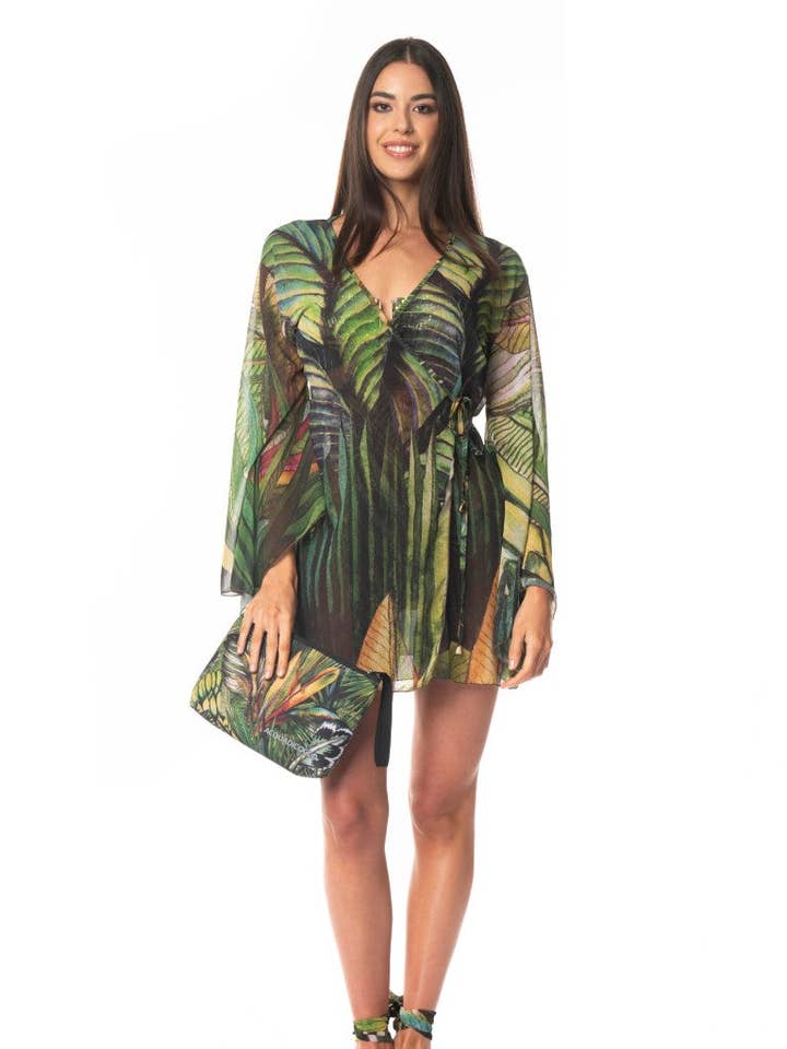 Korte Tropische Kimono voor wholesale door ACQUADICOCCO