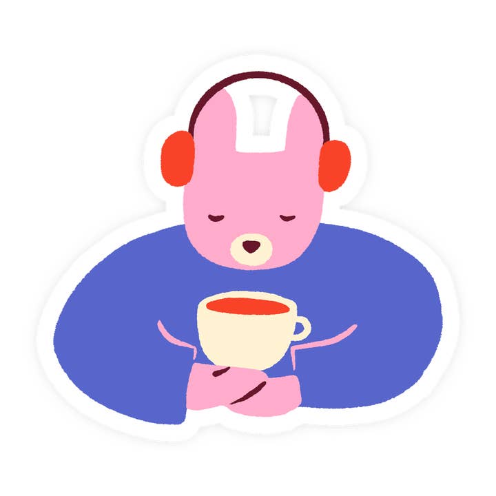 Chill Bunny Sticker for wholesale by Laura Supnik