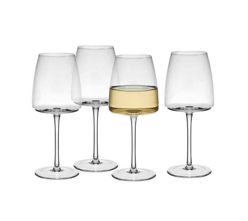 Fitz and Floyd® Mikasa® Pfaltzgraff® - Wholesale Wine Glass - Mikasa Cora 13OZ Wht Wine Glass S4 Blown Glass Brown Bx Pkg
