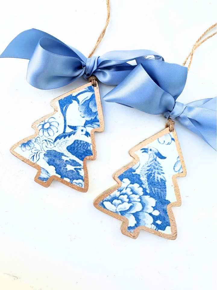 Blue Chelsea Bird Tree Ornament for wholesale by SoCharm Designs