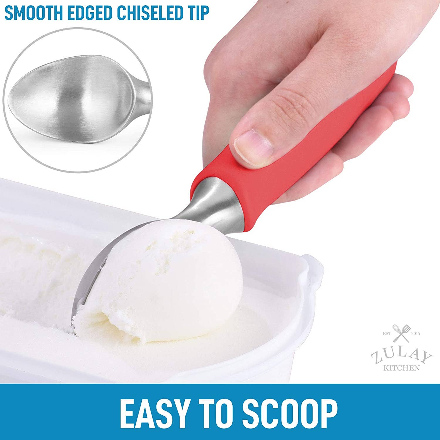 Zulay Kitchen - Wholesale Ice Cream Scoop - Ice Cream Scoop - Stainless Steel With Non Slip Handle22