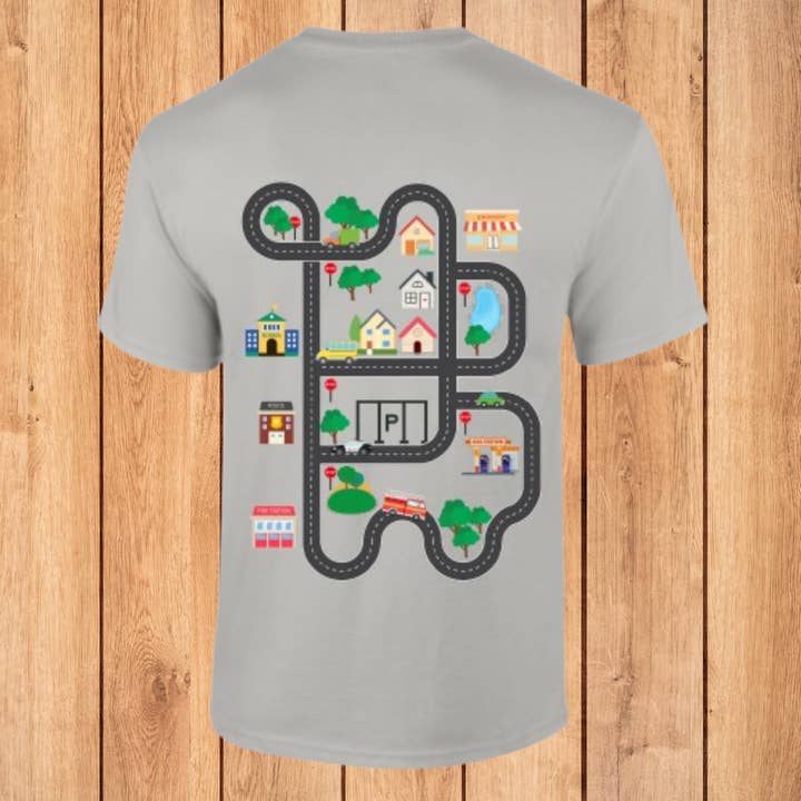 Sage & Soil - Wholesale T-shirt met print - Uniseks - Car Race Track Playmat T-shirt voor volwassenen