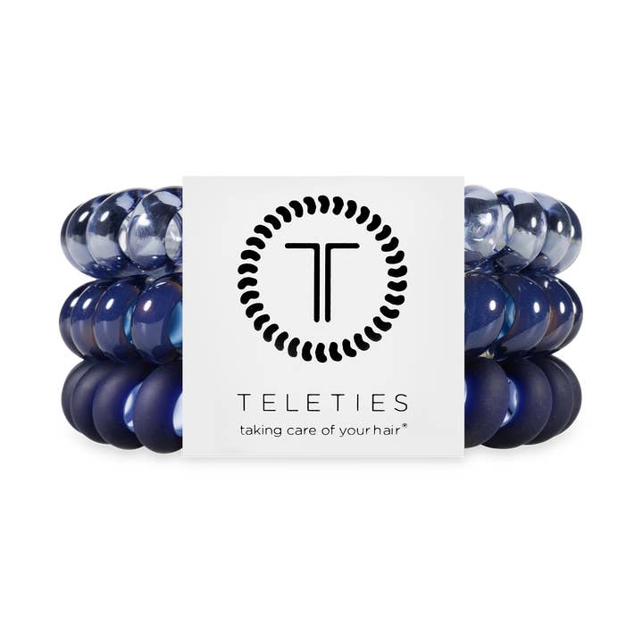 Spiral-Haargummis | Groß | Nightfall Navy Haargummis für den Großhandel von TELETIES