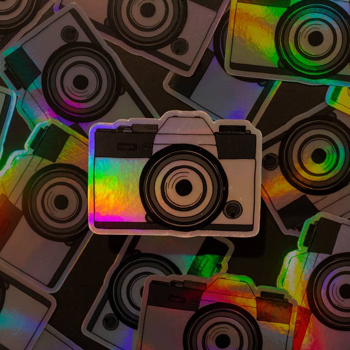 Holographic Camera Sticker for wholesale by DesignwithMurial