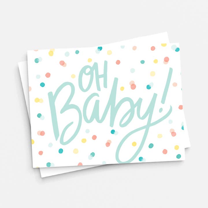 Oh Baby! Baby Girl, Baby Boy, Baby Shower Card, Adoption for wholesale by Pen & Paint