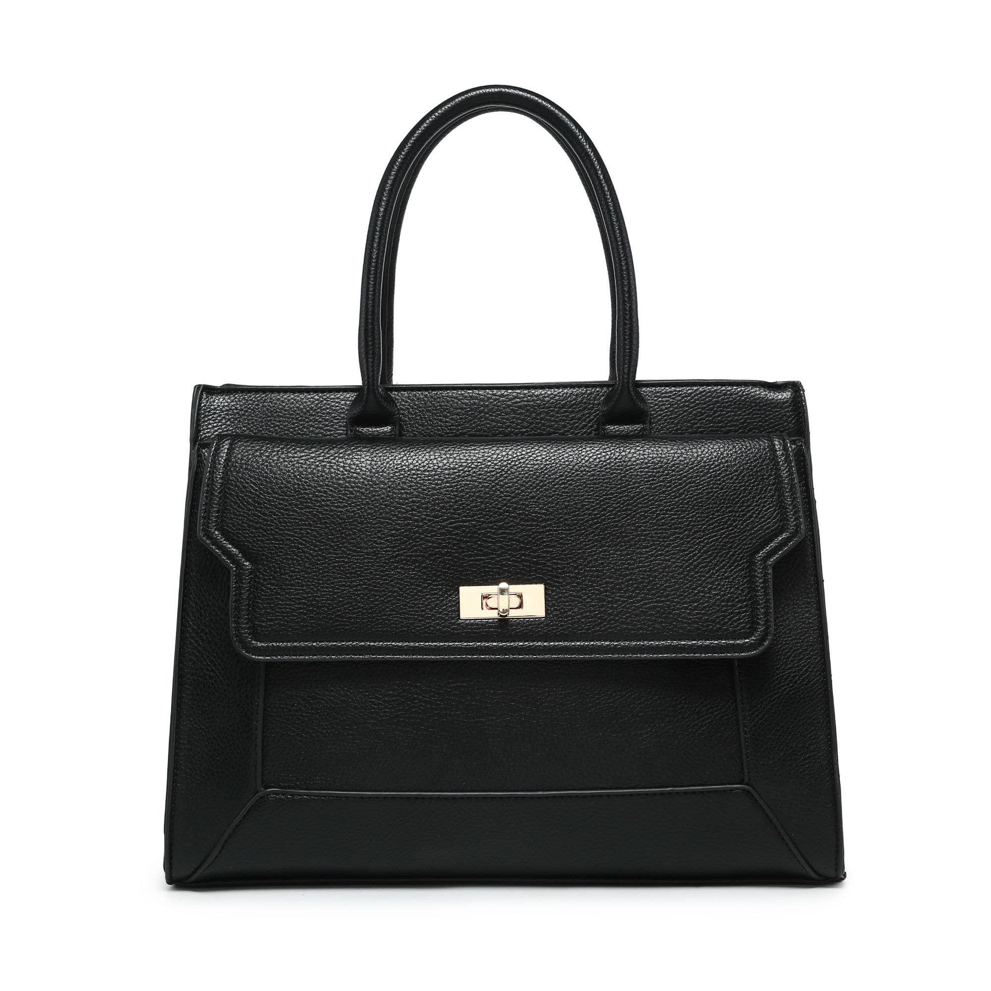 Papaya Fashion Ltd - Wholesale Tote Bag - Women's - B23031-Twist Lock Pocket Top Zipped Tote Handbag0