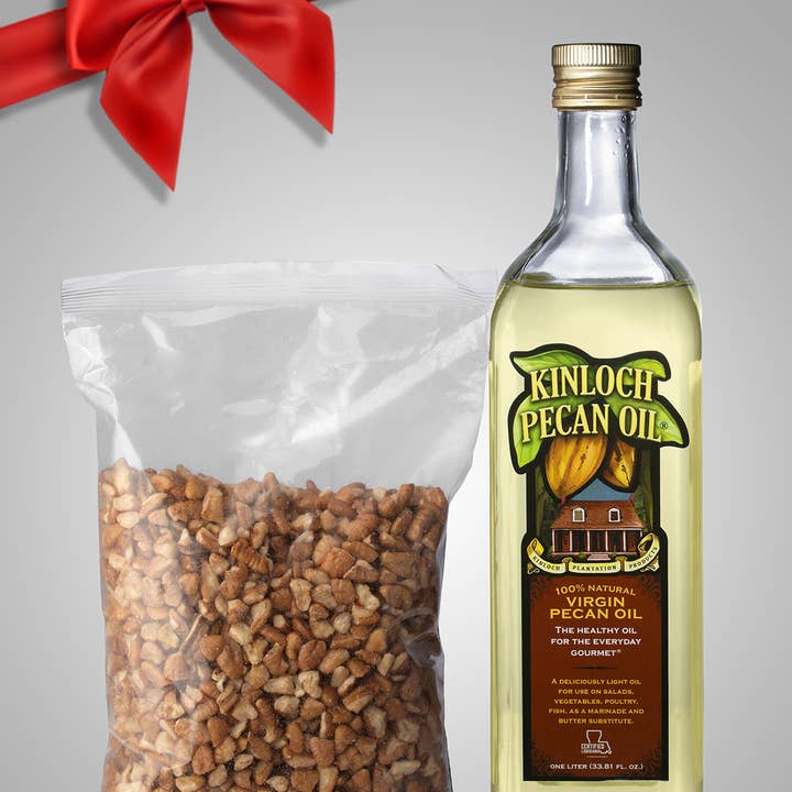 1000mL + one pound large pieces of pecans for wholesale by Kinloch Plantation Products, LLC