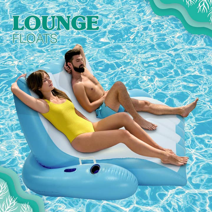 4E's Novelty - Vente Jeu gonflable - Fauteuil inclinable gonflable pour piscine pour deux personnes, superbes flotteurs de salon pour adultes et enfants6