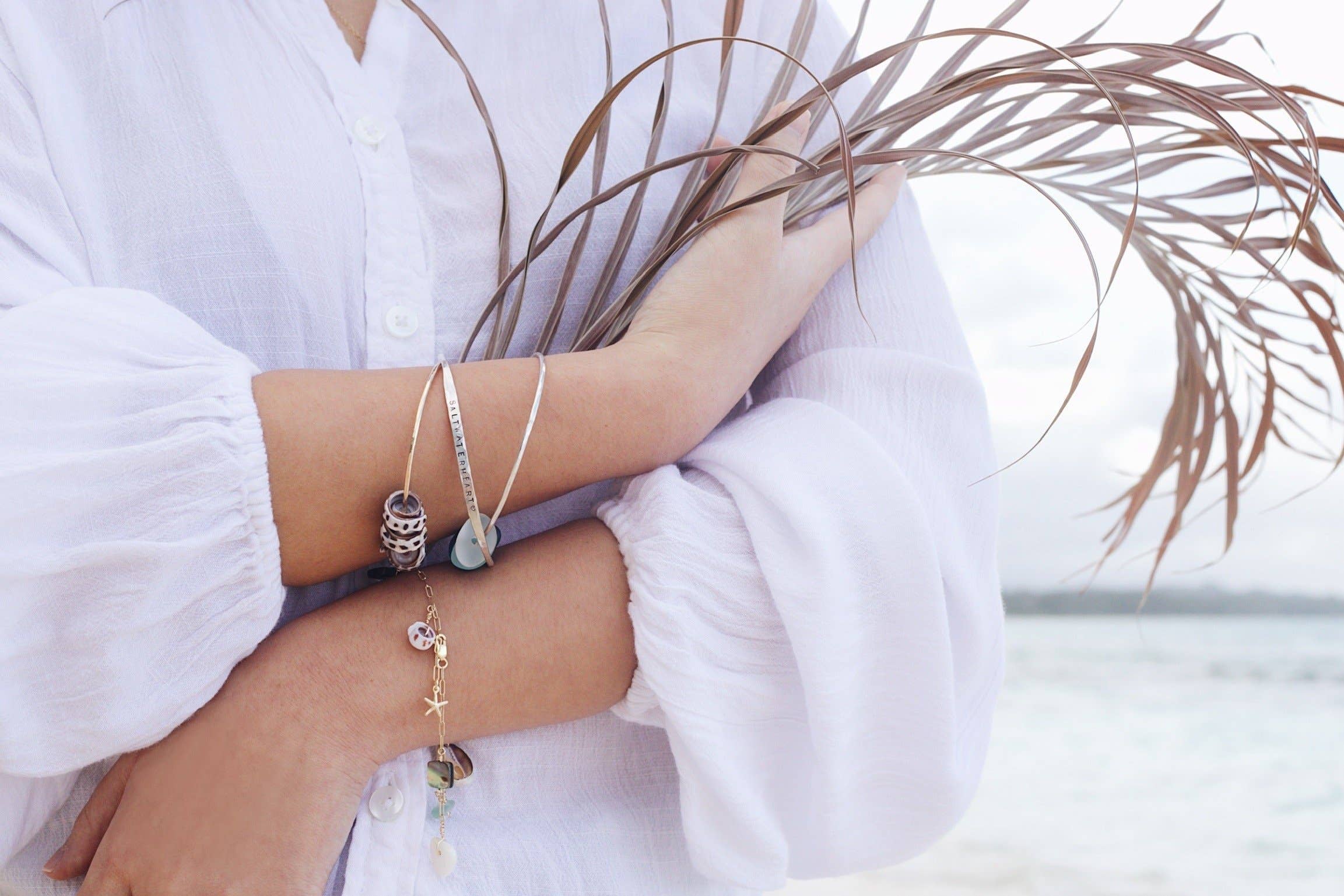 Salty But Sweet - Wholesale Charm/Dangle Bracelet - Gold Ocean Charm Bracelet4