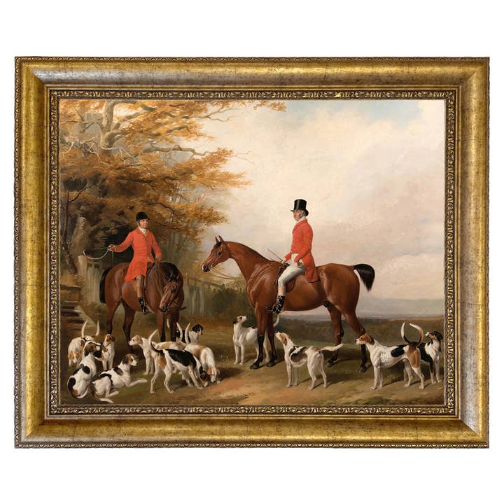 Madison Bay Co. - Historical Home Decor Reproductions - Wholesale Art Print - The Meeting Fox Hunt Scene Vintage Painting Print on Canvas37