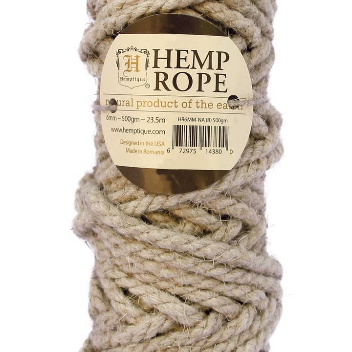 Hemptique - Vendita all'ingrosso Spago - Corda di canapa per mezzo chilo (1,1 libbre) - 4 mm/6 mm/8 mm1
