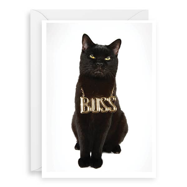Palm Press - Wholesale Birthday Card - Boss Cat Happy Birthday Card
