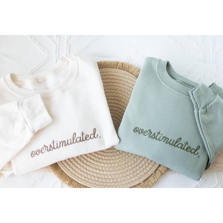 Nunu's Studio - Wholesale Sweatshirt - Women's - Embroidered Overstimulated Anxiety Mental Health Sweatshirt3