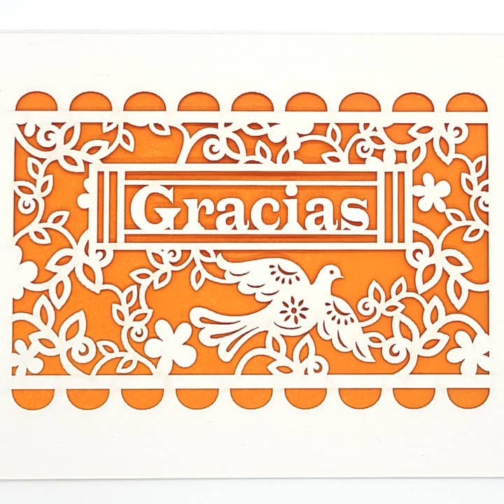 two hermanas - Vendita all'ingrosso Biglietti di ringraziamento - Gracias - Papel Picado - Grazie in spagnolo3