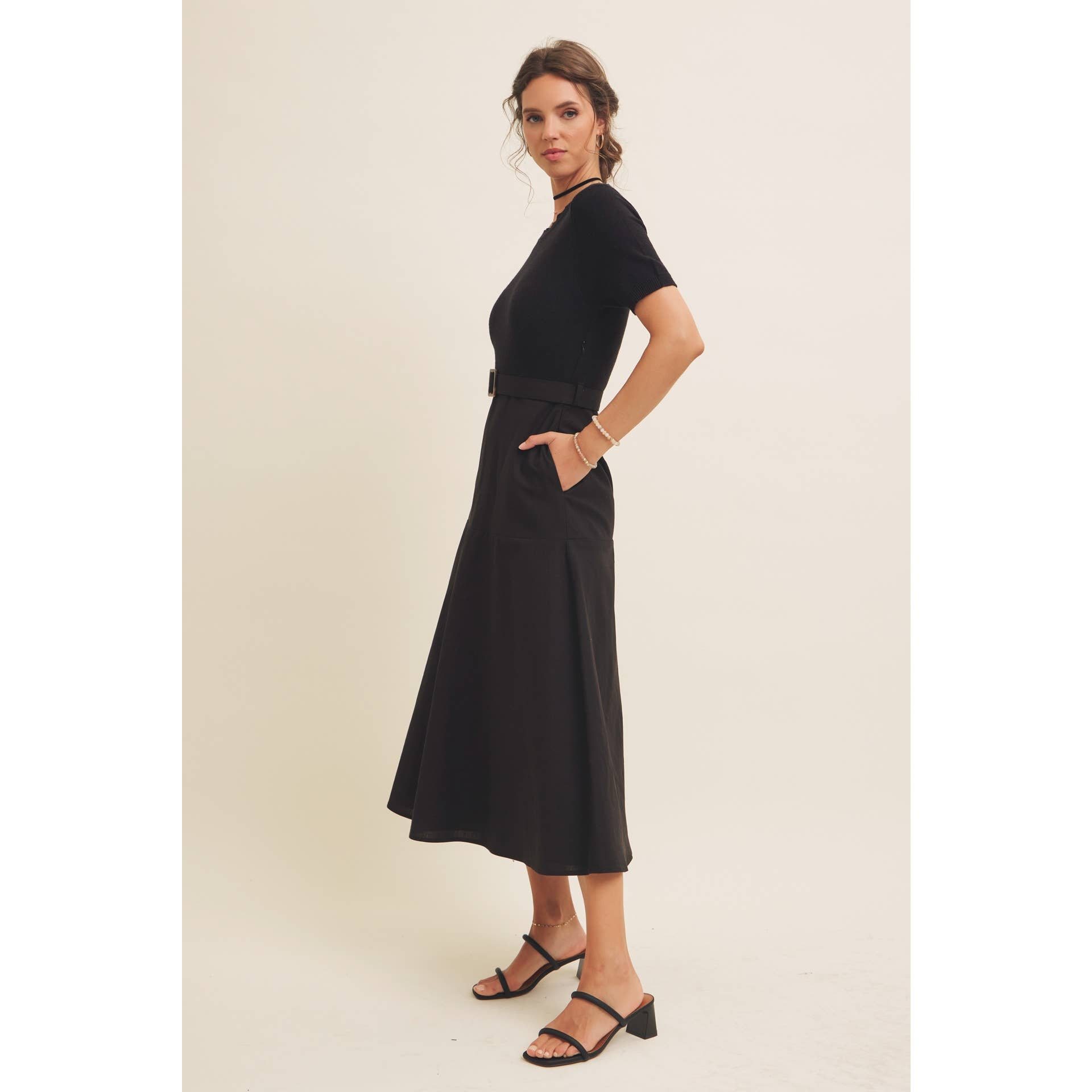 in february - Wholesale Dress - Women's - PHOTOGRAPHS LIKE A DREAM BELTED SWEATER TWOFER MIDI DRESS26