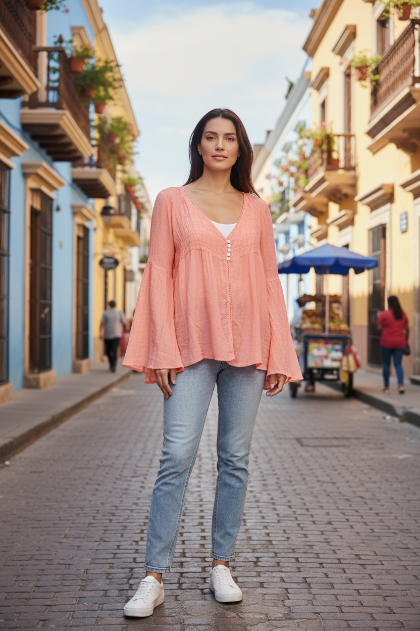 LINEN & COTTON HOUSE - Vente Chemisier – femme - GILET EN COTON 20354  SPRING SUMMER CLOTHING0