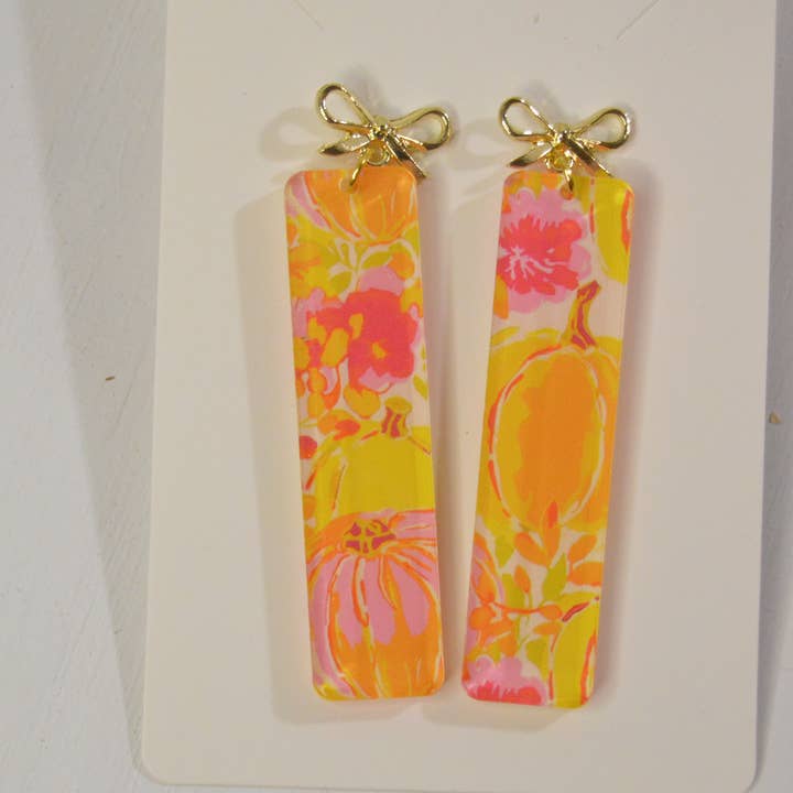 Brincos Acrílico Pré-ppy, Brincos de Abóbora, Brincos de Queda por atacado de The Adorned Fox