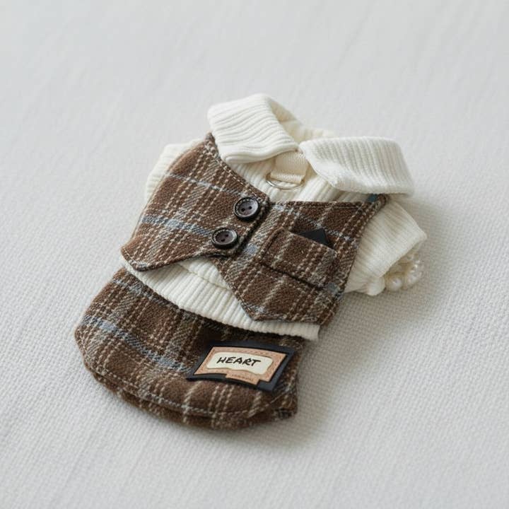 Chic Plaid Cotton Dog Coat for Small Breeds for wholesale by kapeit