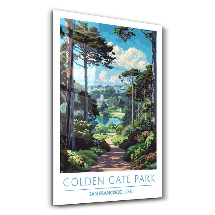 Golden Gate Park 2-San Francisco USA-Travel Posters | Glass Wall Art for wholesale by Artdesigna KG