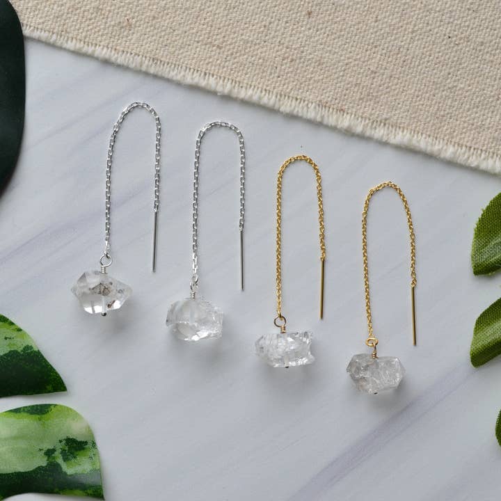 Enfileurs diamantés Herkimer pour la vente par White Sage & Sapphire