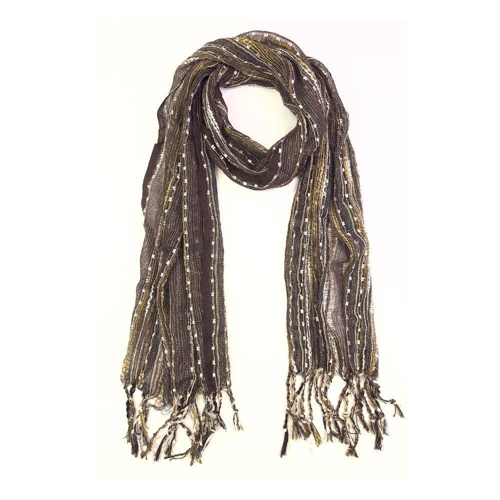 Humble Hilo – wholesale Scarf – Women's – Humble Hilo Multicolored Thread Artisan Scarf158