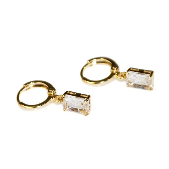Cerchi piccoli Square Drop - HER288 GOLD/CRYSTAL per la vendita all'ingrosso da parte di Hepburn & Co.