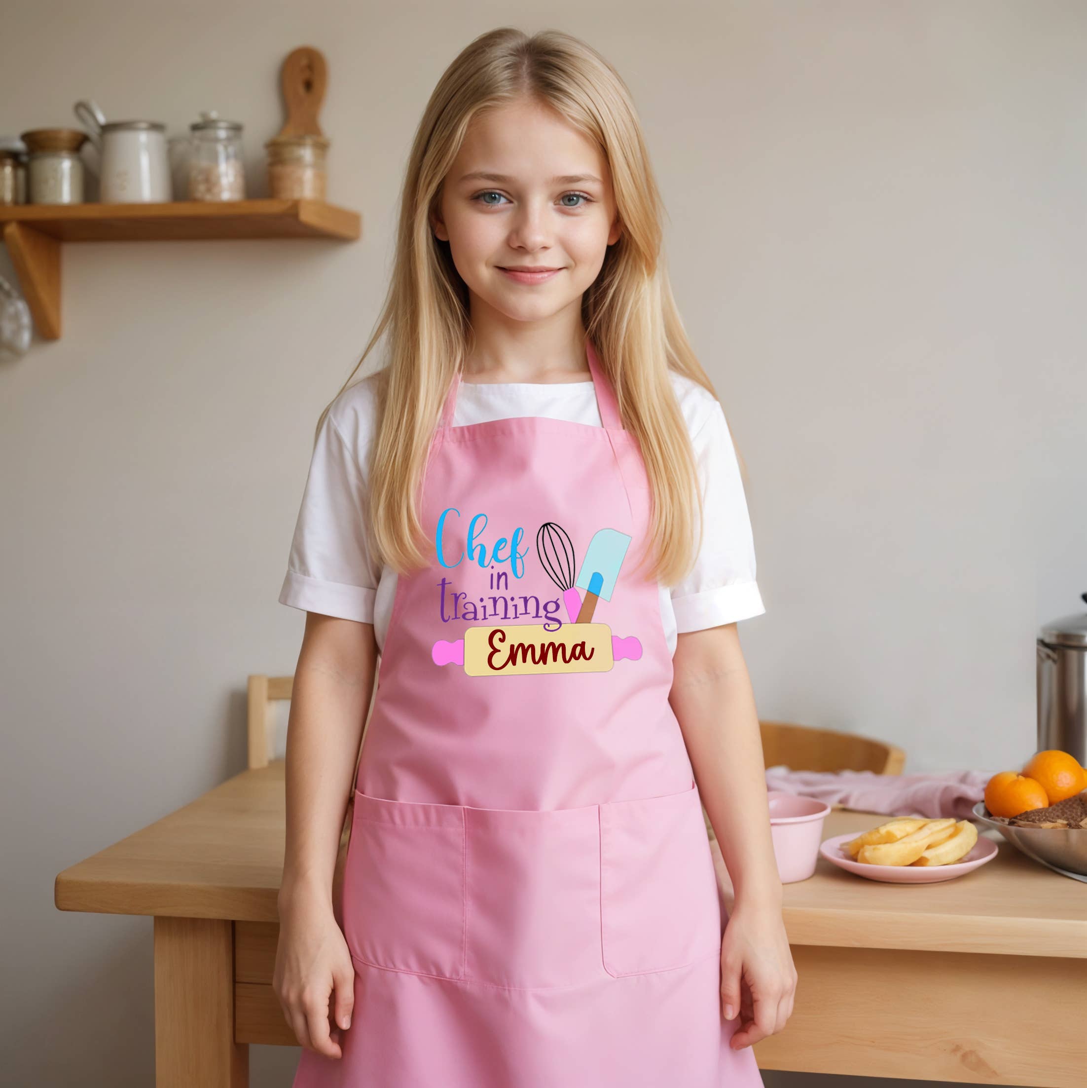 Gradzo – Großhandel Schürze – Kinder – Personalisierte Kinderschürze mit Wunschname1