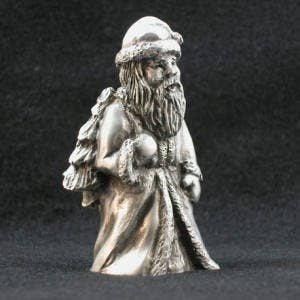 Old World Santa Claus Pewter Christmas Figurine for wholesale by Schumann Sculpture