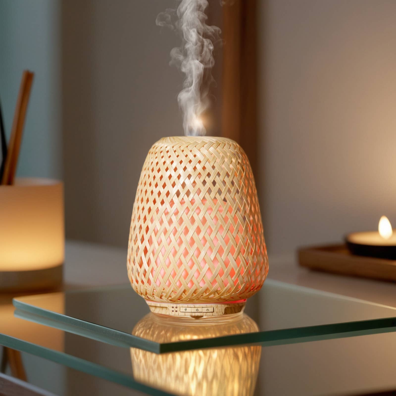 Zen'Arôme - Vente Diffuseur électronique - Diffuseur Huile Essentielle en Bambou Naturel Tressé Olaki7
