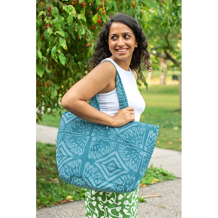 Global Mamas - Wholesale Tote Bag - Women's - Basket Tote Bag: Urban - Melon-Organic