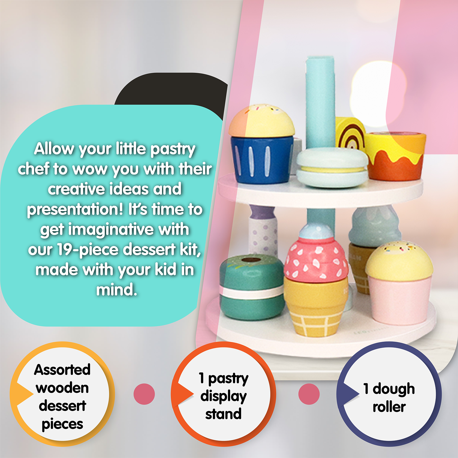 Leo & Friends - Wholesale Toy Set - Kids - Leo & Friends 19-Piece Wooden Kid’s Bakery Play Set2