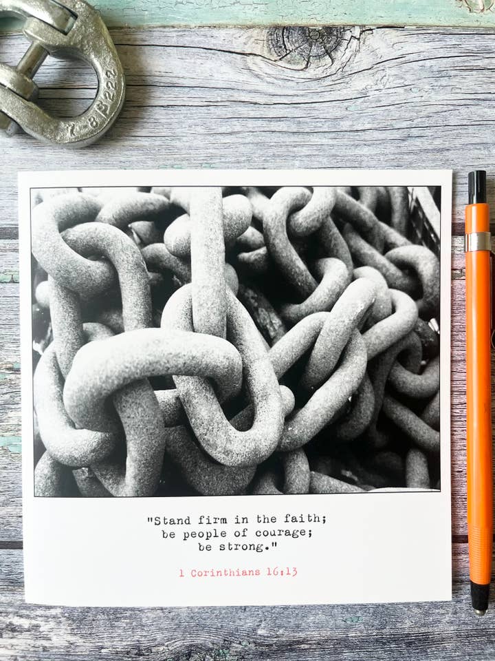 Stand Firm Christian Greeting Card Bible Verse 1 Corinthians for wholesale by Fieldnote