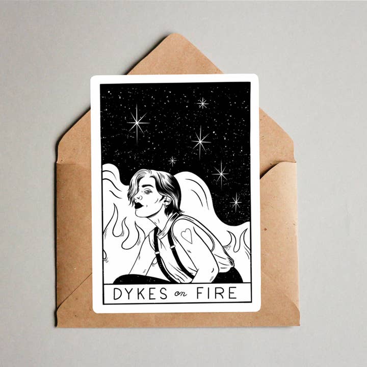 Postcard - Dykes on fire for wholesale by Cerise la Castagne