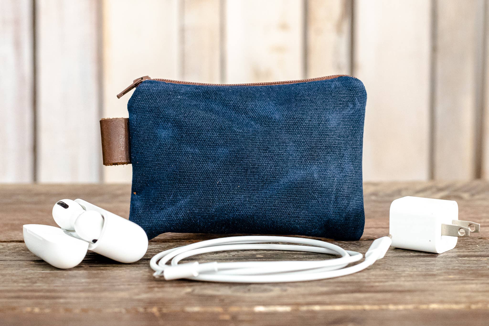 In Blue Handmade - Wholesale Pouch - Unisex - Small Handmade Waxed Canvas Zipper Pouch7
